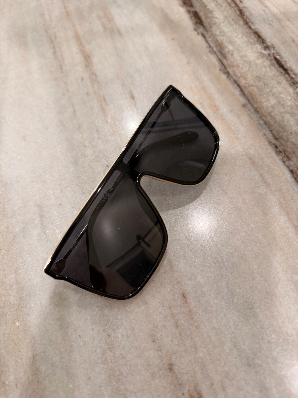 Quay Australia Oversized Black Shield Sunglasses